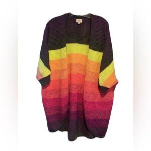 AEO Neon Stripe Open Cardigan